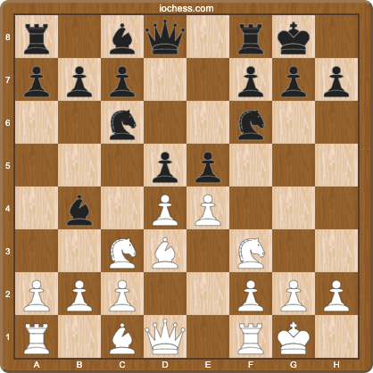 Typical Italian-style middlegame position with castled kings and central tension